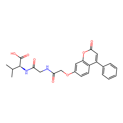 (S)-3-methyl-2-(2-(2-((2-oxo-4-phenyl-2H-chromen-7-yl)oxy)acetamido)acetamido)butanoic acid structure