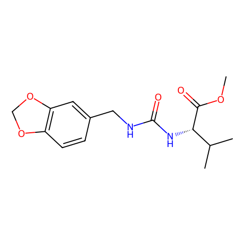 methyl (2S)-2-(1,3-benzodioxol-5-ylmethylcarbamoylamino)-3-methylbutanoate structure