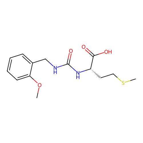 N-[(2-methoxybenzyl)carbamoyl]-L-methionine structure