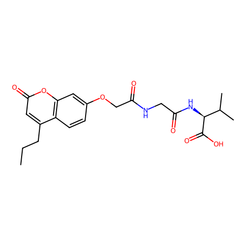 (S)-3-methyl-2-(2-(2-((2-oxo-4-propyl-2H-chromen-7-yl)oxy)acetamido)acetamido)butanoic acid structure