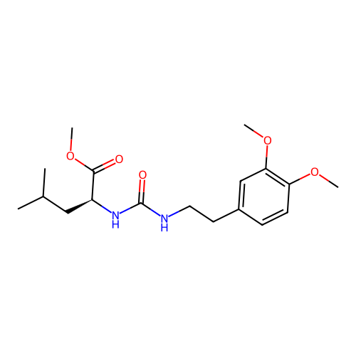 methyl N-{[2-(3,4-dimethoxyphenyl)ethyl]carbamoyl}-L-leucinate structure