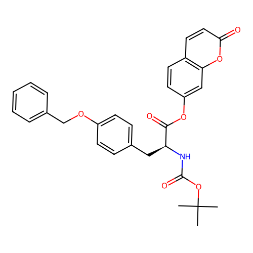 (S)-2-oxo-2H-chromen-7-yl 3-(4-(benzyloxy)phenyl)-2-((tert-butoxycarbonyl)amino)propanoate structure