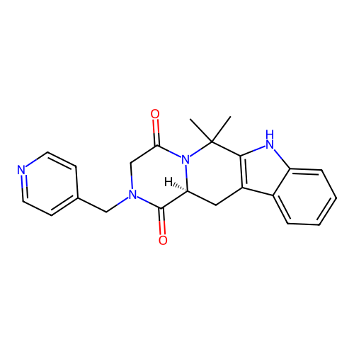 (12aS)-6,6-dimethyl-2-(pyridin-4-ylmethyl)-2,3,6,7,12,12a-hexahydropyrazino[1',2':1,6]pyrido[3,4-b]indole-1,4-dione structure