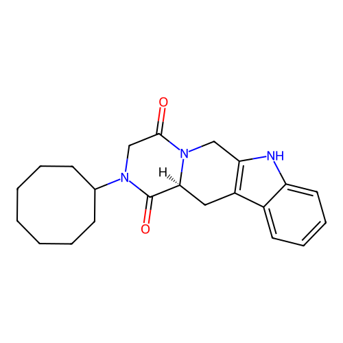 (12aS)-2-cyclooctyl-2,3,6,7,12,12a-hexahydropyrazino[1',2':1,6]pyrido[3,4-b]indole-1,4-dione structure