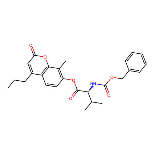 (S)-8-methyl-2-oxo-4-propyl-2H-chromen-7-yl 2-(((benzyloxy)carbonyl)amino)-3-methylbutanoate structure