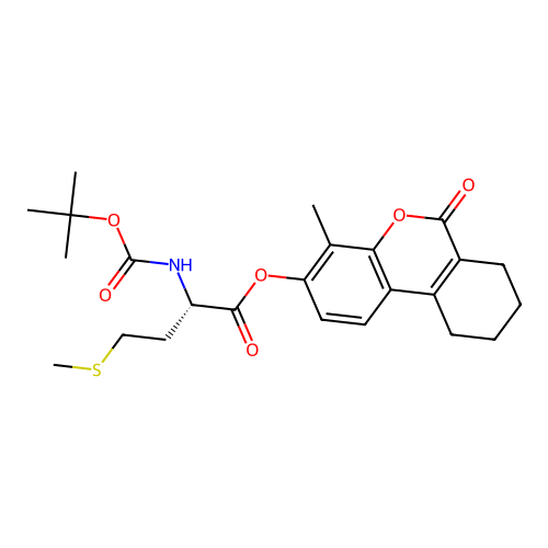 (S)-4-methyl-6-oxo-7,8,9,10-tetrahydro-6H-benzo[c]chromen-3-yl 2-((tert-butoxycarbonyl)amino)-4-(methylthio)butanoate structure