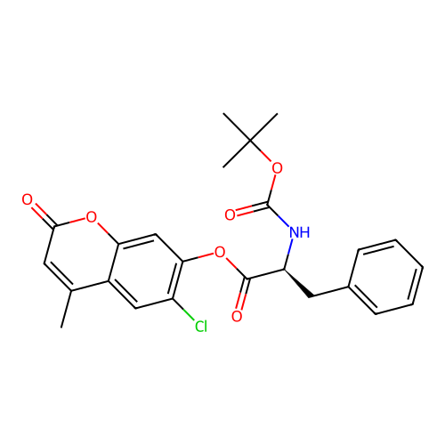 (S)-6-chloro-4-methyl-2-oxo-2H-chromen-7-yl 2-((tert-butoxycarbonyl)amino)-3-phenylpropanoate structure
