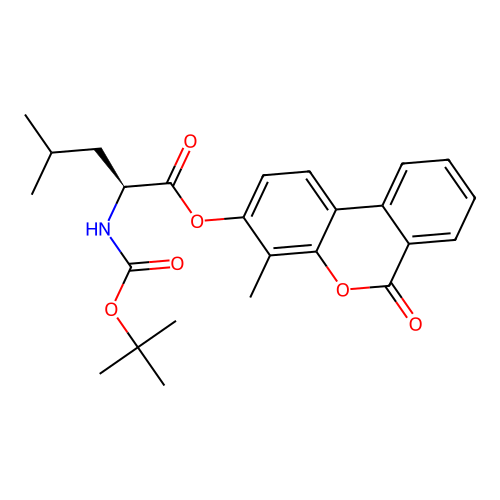 (4-methyl-6-oxobenzo[c]chromen-3-yl) (2S)-4-methyl-2-[(2-methylpropan-2-yl)oxycarbonylamino]pentanoate structure