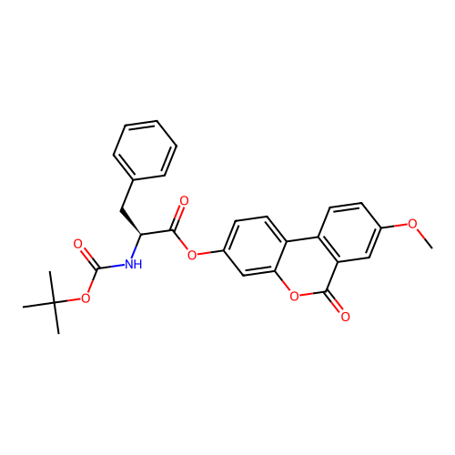 (S)-8-methoxy-6-oxo-6H-benzo[c]chromen-3-yl 2-((tert-butoxycarbonyl)amino)-3-phenylpropanoate structure