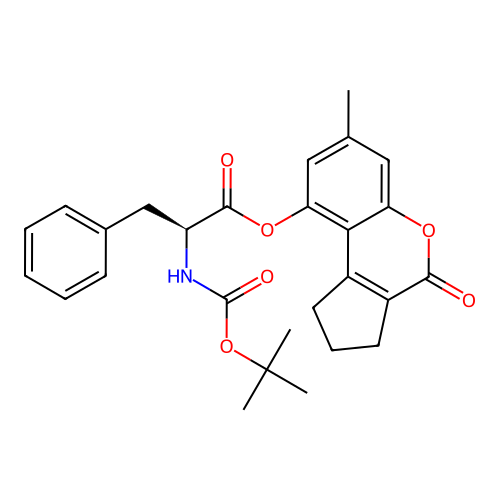 (S)-7-methyl-4-oxo-1,2,3,4-tetrahydrocyclopenta[c]chromen-9-yl 2-((tert-butoxycarbonyl)amino)-3-phenylpropanoate structure