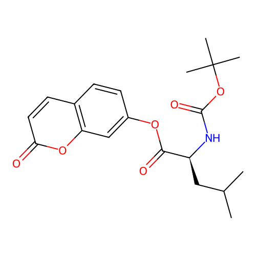 (S)-2-oxo-2H-chromen-7-yl 2-((tert-butoxycarbonyl)amino)-4-methylpentanoate structure