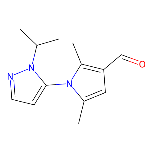 2,5-dimethyl-1-[1-(propan-2-yl)-1H-pyrazol-5-yl]-1H-pyrrole-3-carbaldehyde structure