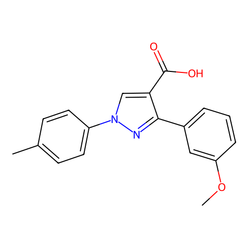 3-(3-methoxyphenyl)-1-(4-methylphenyl)-1H-pyrazole-4-carboxylic acid structure