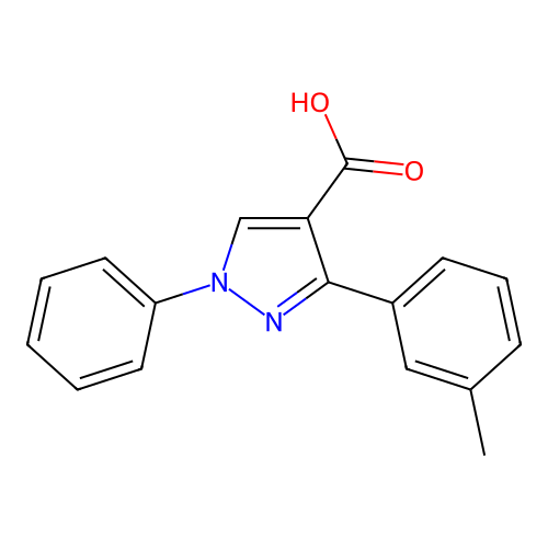 3-(3-methylphenyl)-1-phenyl-1H-pyrazole-4-carboxylic acid structure