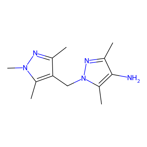3,5-dimethyl-1-[(1,3,5-trimethyl-1H-pyrazol-4-yl)methyl]-1H-pyrazol-4-amine structure