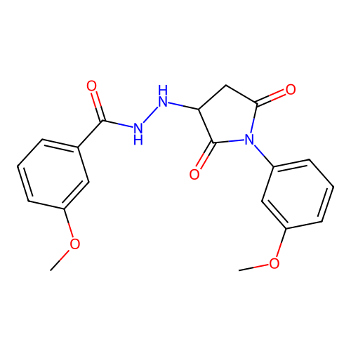 3-Methoxybenzoic acid 2-[1-(3-methoxyphenyl)-2,5-dioxo-3-pyrrolidinyl]hydrazide structure