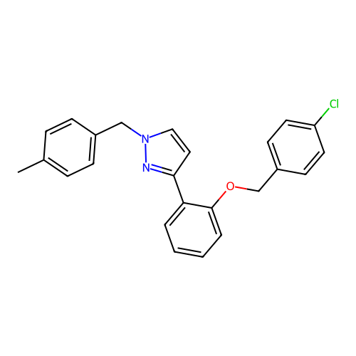 3-{2-[(4-chlorobenzyl)oxy]phenyl}-1-(4-methylbenzyl)-1H-pyrazole structure