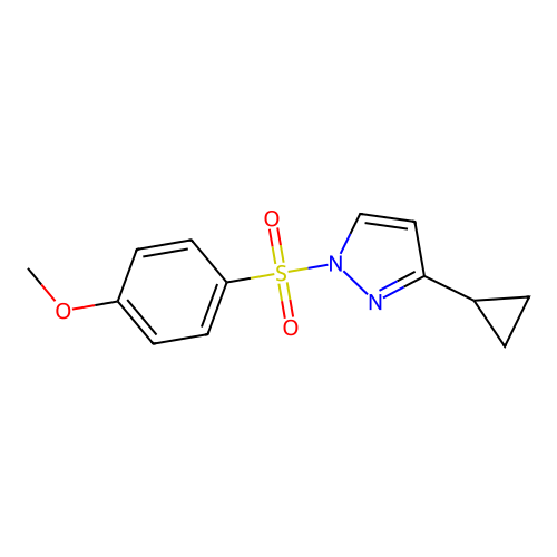 3-cyclopropyl-1-[(4-methoxyphenyl)sulfonyl]-1H-pyrazole structure