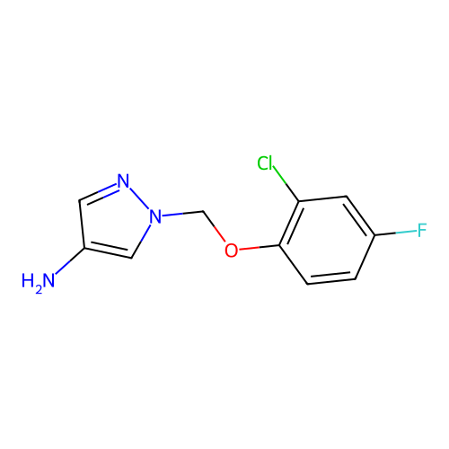 1-[(2-chloro-4-fluorophenoxy)methyl]-1H-pyrazol-4-amine structure