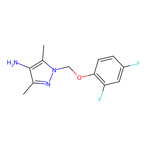 1-[(2,4-Difluorophenoxy)methyl]-3,5-dimethyl-1H-pyrazol-4-amine structure