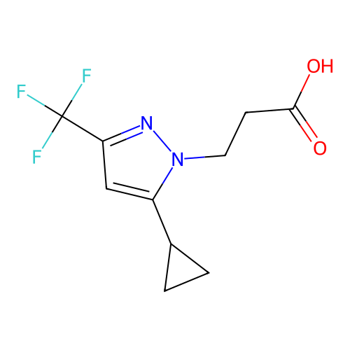 5-Cyclopropyl-3-(trifluoromethyl)-1H-pyrazole-1-propanoic acid structure