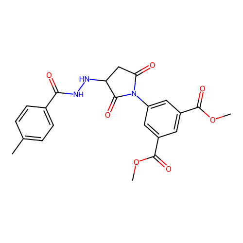 dimethyl 5-{3-[2-(4-methylbenzoyl)hydrazino]-2,5-dioxo-1-pyrrolidinyl}isophthalate structure