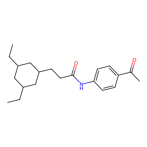 N-(4-acetylphenyl)-3-(3,5-diethylcyclohexyl)propanamide structure