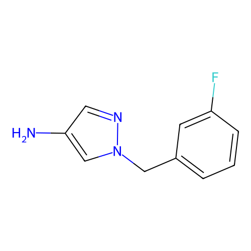 1-((3-fluorophenyl)methyl)-1H-pyrazol-4-amine structure