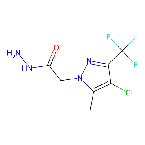 2-[4-chloro-5-methyl-3-(trifluoromethyl)-1H-pyrazol-1-yl]acetohydrazide structure