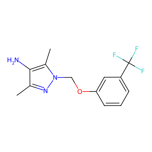 3,5-Dimethyl-1-((3-(trifluoromethyl)phenoxy)methyl)-1h-pyrazol-4-amine structure