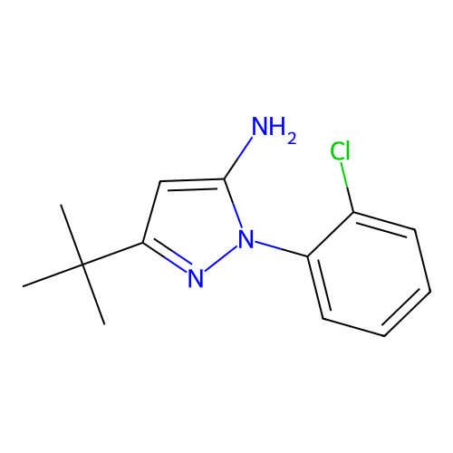 3-tert-butyl-1-(2-chlorophenyl)-1H-pyrazol-5-amine structure
