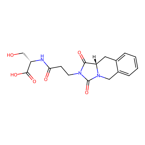 (2S)-2-[3-[(10aS)-1,3-dioxo-10,10a-dihydro-5H-imidazo[1,5-b]isoquinolin-2-yl]propanoylamino]-3-hydroxypropanoic acid structure