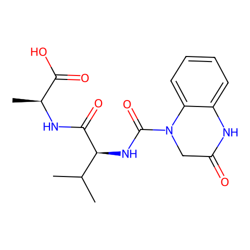 (2S)-2-[[(2S)-3-methyl-2-[(3-oxo-2,4-dihydroquinoxaline-1-carbonyl)amino]butanoyl]amino]propanoic acid structure