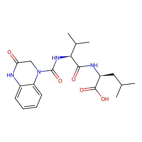 N-[(3-hydroxyquinoxalin-1(2H)-yl)carbonyl]-L-valyl-L-leucine structure