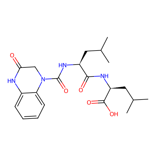 N-[(3-hydroxyquinoxalin-1(2H)-yl)carbonyl]-L-leucyl-L-leucine structure