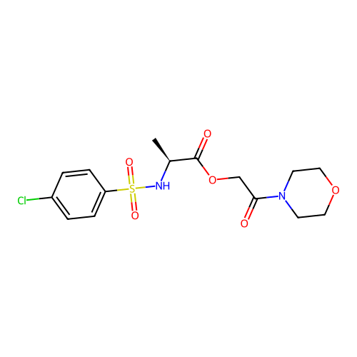 (2-morpholin-4-yl-2-oxoethyl) (2S)-2-[(4-chlorophenyl)sulfonylamino]propanoate structure