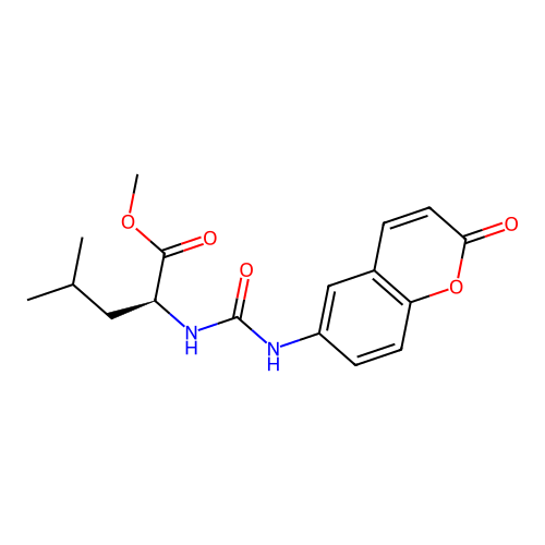 (S)-methyl 4-methyl-2-(3-(2-oxo-2H-chromen-6-yl)ureido)pentanoate structure