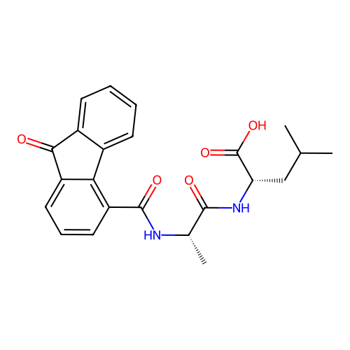 N-[(9-oxo-9H-fluoren-4-yl)carbonyl]-L-alanyl-L-leucine structure