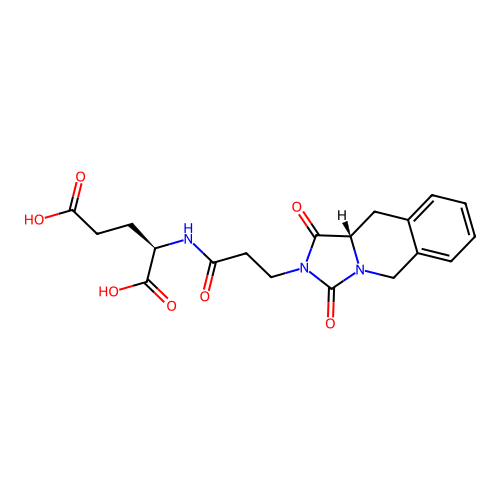 (2R)-2-[3-[(10aS)-1,3-dioxo-10,10a-dihydro-5H-imidazo[1,5-b]isoquinolin-2-yl]propanoylamino]pentanedioic acid structure