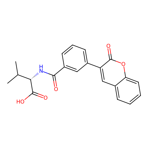 (S)-3-methyl-2-(3-(2-oxo-2H-chromen-3-yl)benzamido)butanoic acid structure