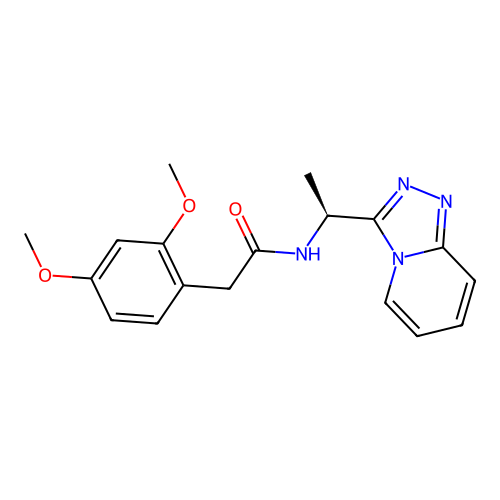 2-(2,4-dimethoxyphenyl)-N-[(1S)-1-([1,2,4]triazolo[4,3-a]pyridin-3-yl)ethyl]acetamide structure