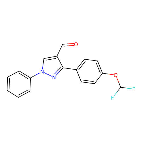 3-[4-(Difluoromethoxy)phenyl]-1-phenylpyrazole-4-carbaldehyde structure