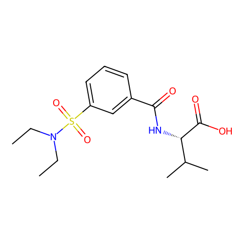 (2S)-2-{[3-(diethylsulfamoyl)phenyl]formamido}-3-methylbutanoic acid structure