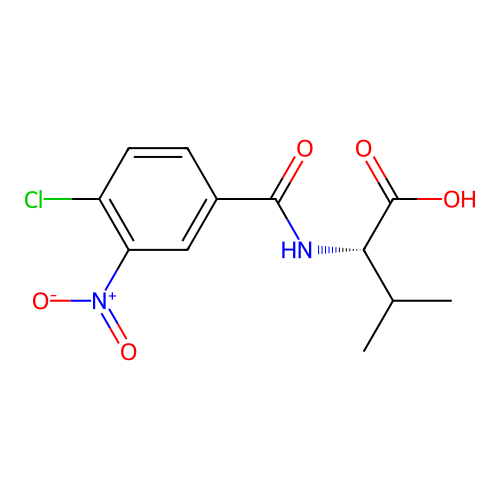 (2S)-2-[(4-chloro-3-nitrobenzoyl)amino]-3-methylbutanoic acid structure