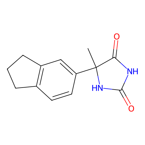5-(2,3-dihydro-1H-inden-5-yl)-5-methylimidazolidine-2,4-dione structure