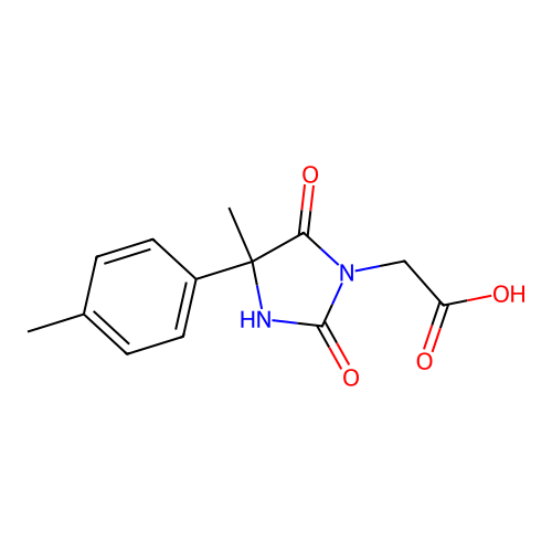 2-[4-Methyl-4-(4-methylphenyl)-2,5-dioxoimidazolidin-1-yl]acetic acid structure
