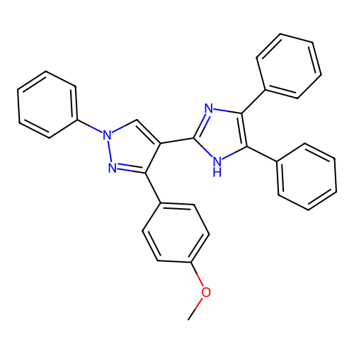 2-[3-(4-methoxyphenyl)-1-phenylpyrazol-4-yl]-4,5-diphenyl-1H-imidazole structure