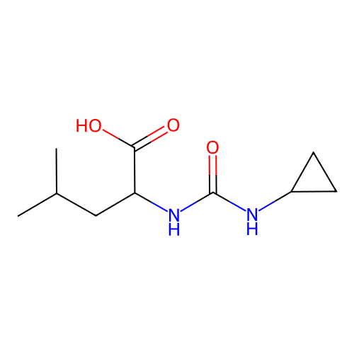 2-(Cyclopropylcarbamoylamino)-4-methylpentanoic acid structure