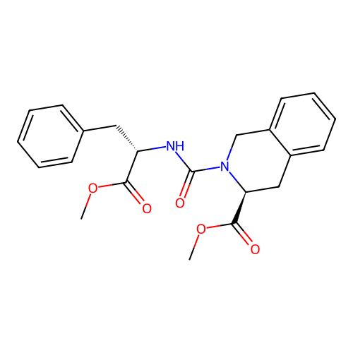 (S)-methyl 2-(((S)-1-methoxy-1-oxo-3-phenylpropan-2-yl)carbamoyl)-1,2,3,4-tetrahydroisoquinoline-3-carboxylate structure