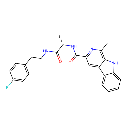 (S)-N-(1-((4-fluorophenethyl)amino)-1-oxopropan-2-yl)-1-methyl-9H-pyrido[3,4-b]indole-3-carboxamide structure